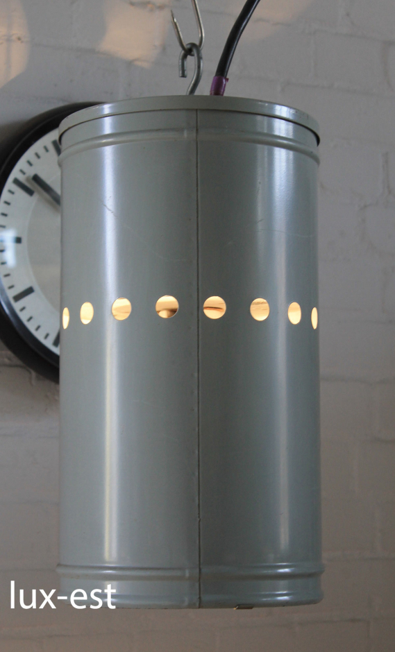 'ZYLINDA' Industrie Design Fabrik Lampe Stahlblech Porzellan