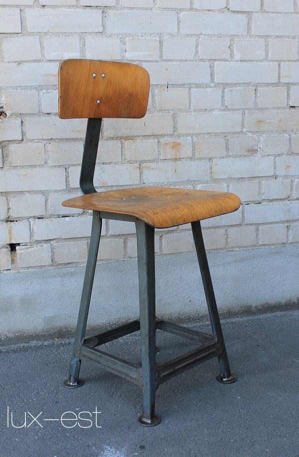 'HEILBRONN' Industrie Design Vintage Fabrik Stuhl