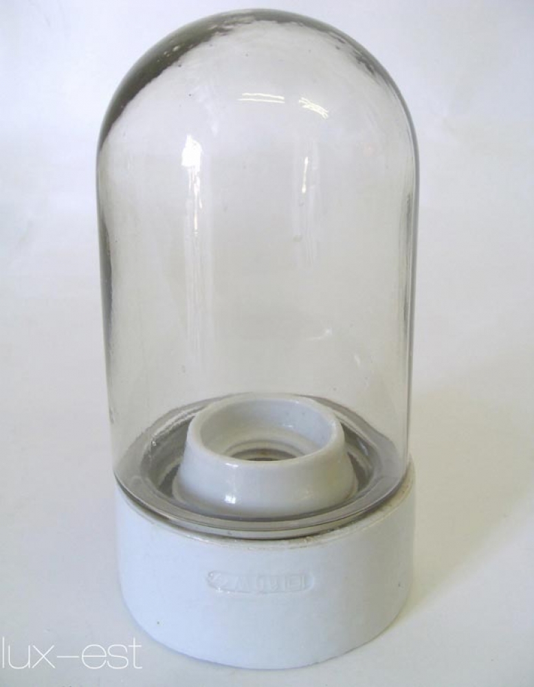 Industrielampe  Keramik Glas Keller Lampe Deckenlampe Bauhaus Glaskolbenlampe 02