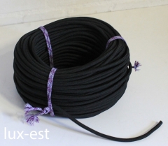 1m Textilkabel SCHWARZ Stoff Kabel Stoffummantelt 3 x 0,75 mm2