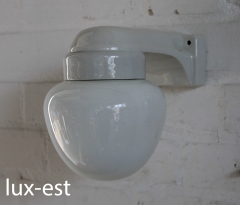 'ERFURT 90°' Bauhaus Design Lampe Glas Opalglas Porzellan