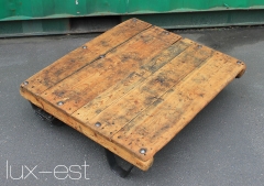 'OTTO S' Palettenwagen Couch Tisch Holz Industrie Design Vintage