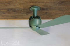Antique ceiling fan from the renown manufacturer Heinke from Zwickau (Saxonia, Germany) with original green hammer finish varnish. This robust ventilator fan was produced...