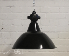 'RIESA M' Fabrik Industriedesign Lampe Emaille Schwarz