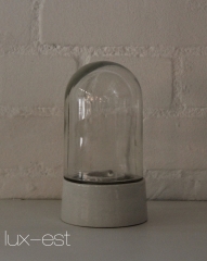 'LEUNA S' Bauhaus Porzellan Design Lampe Glaskolben Porzellan